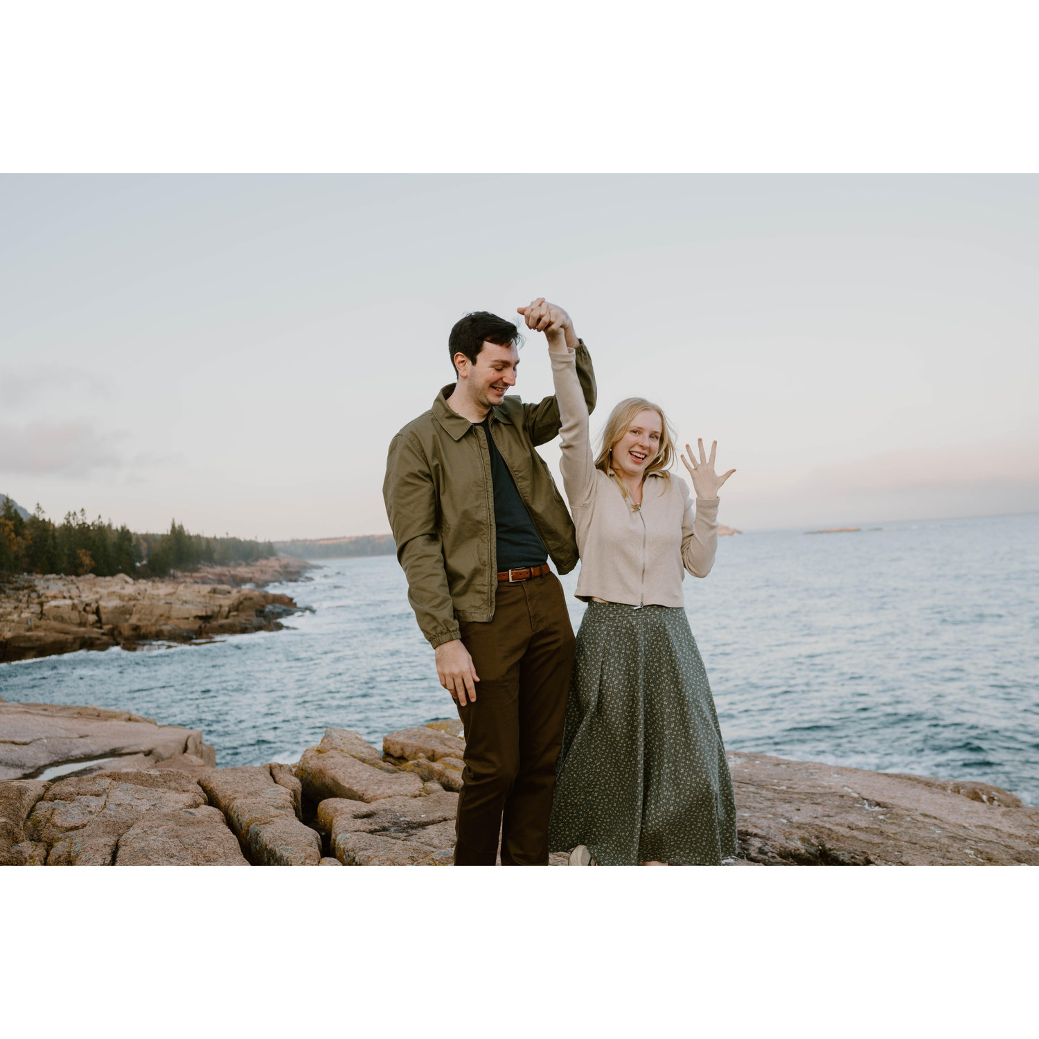 We're engaged!!! Michael proposed at Monument Cove at Acadia National Park <3