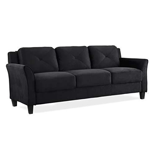 Lifestyle Solutions Collection Grayson Micro-fabric SOFA, 80.3"x32"x32.68", Black