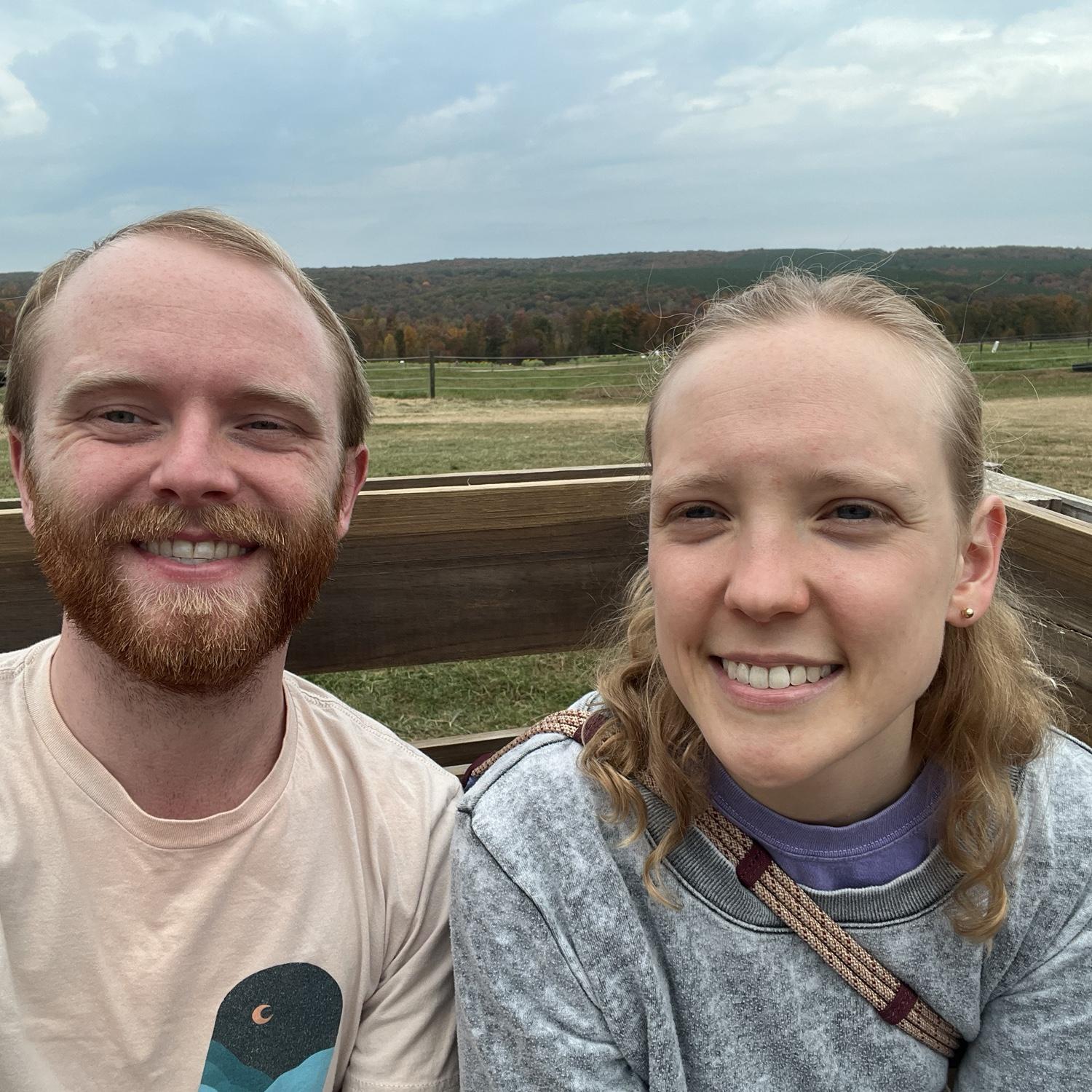 Flat Top Mountain Farm Hay Ride! Don't mind the looming storm clouds in the back