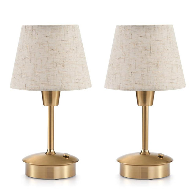 2 Pack Small Cordless Table Lamp for Restaurant Dinner Table, 5200mAh Battery Operated Lamps, Rechargeable Portable Dimmable Touch Bedside Night Light for Side End Table Dining Room Patio Outdoor
