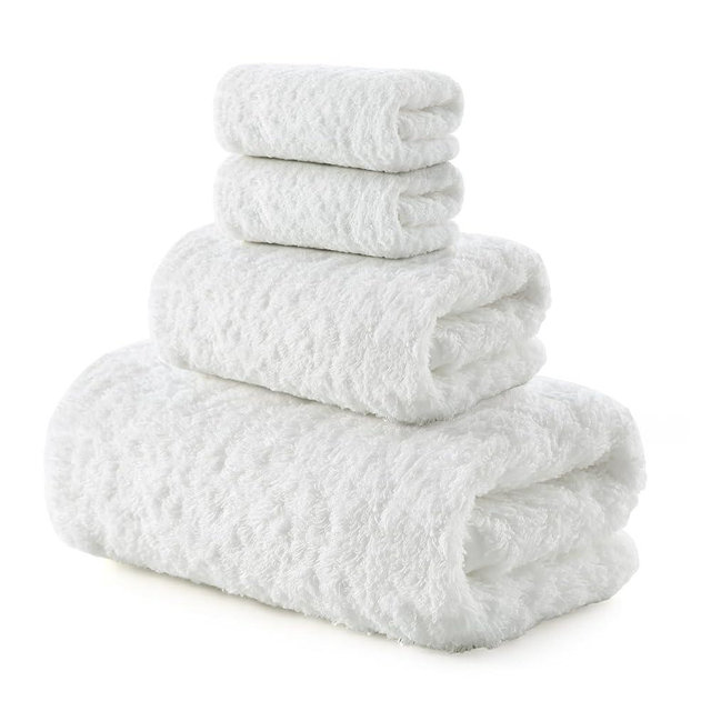 REDKISS Ultra-Plush Bath Towel Set - 900GSM Premium Thick Cotton for Bathroom & Spa, Super Absorbent Quick-Dry Bath Sheets with No Shedding (4-Piece Set for Adults, Luxury Hotel & Home Use)-White