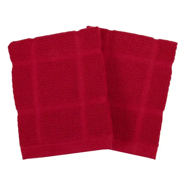 Our Table™ Everyday Solid Dish Cloths in Red (Set of 2)