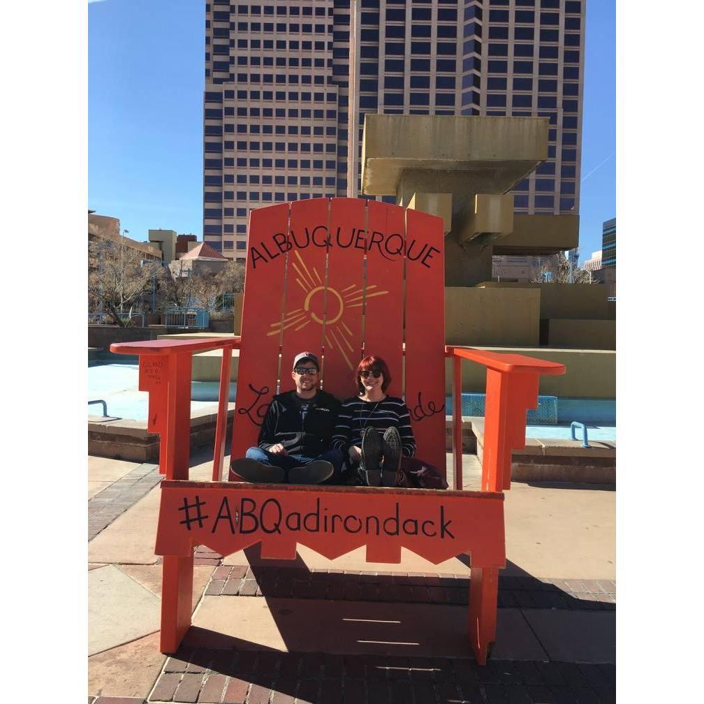In a giant Adirondack chair in Albuquerque, NM :)