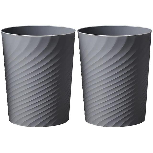 HOLTPHILI Bathroom Trash Can 1.8 Gallon Garbage Can Small Waste Basket Recycling Bin for Bedroom Office Kitchen,2 Pack Grey