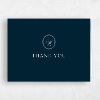 Darkest Teal, Blue Wedding Thank You - St Anne Landscape