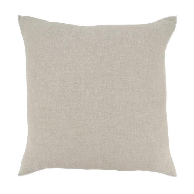 Saro Lifestyle Stonewashed Stitched Edge Poly Filled Throw Pillow, Natural , 20"x20"