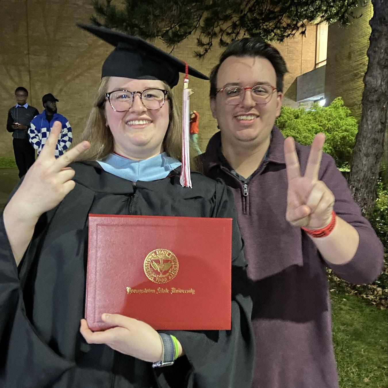Celebrating Nancy's Master's Graduation (2023) - yes, the cap was broken :)
