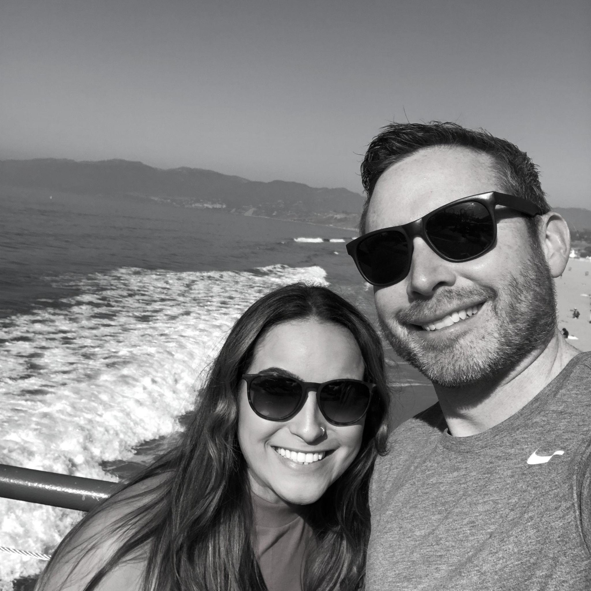 At the pier during our first trip to Santa Monica