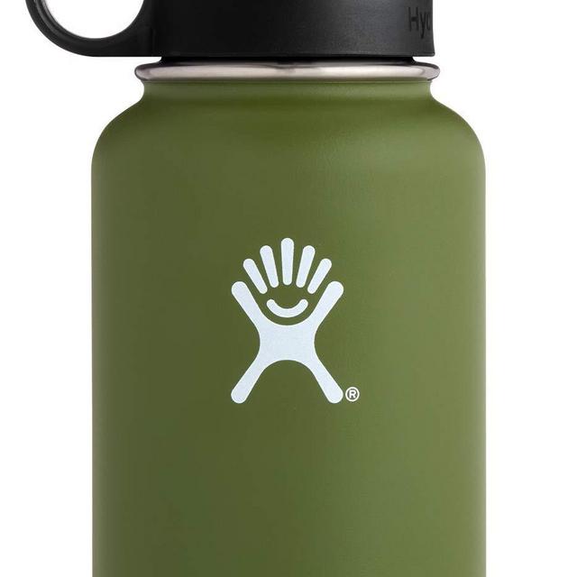 Hydro Flask 32 oz Water Bottle | Stainless Steel & Vacuum Insulated | Wide Mouth with Straw Lid | Olive