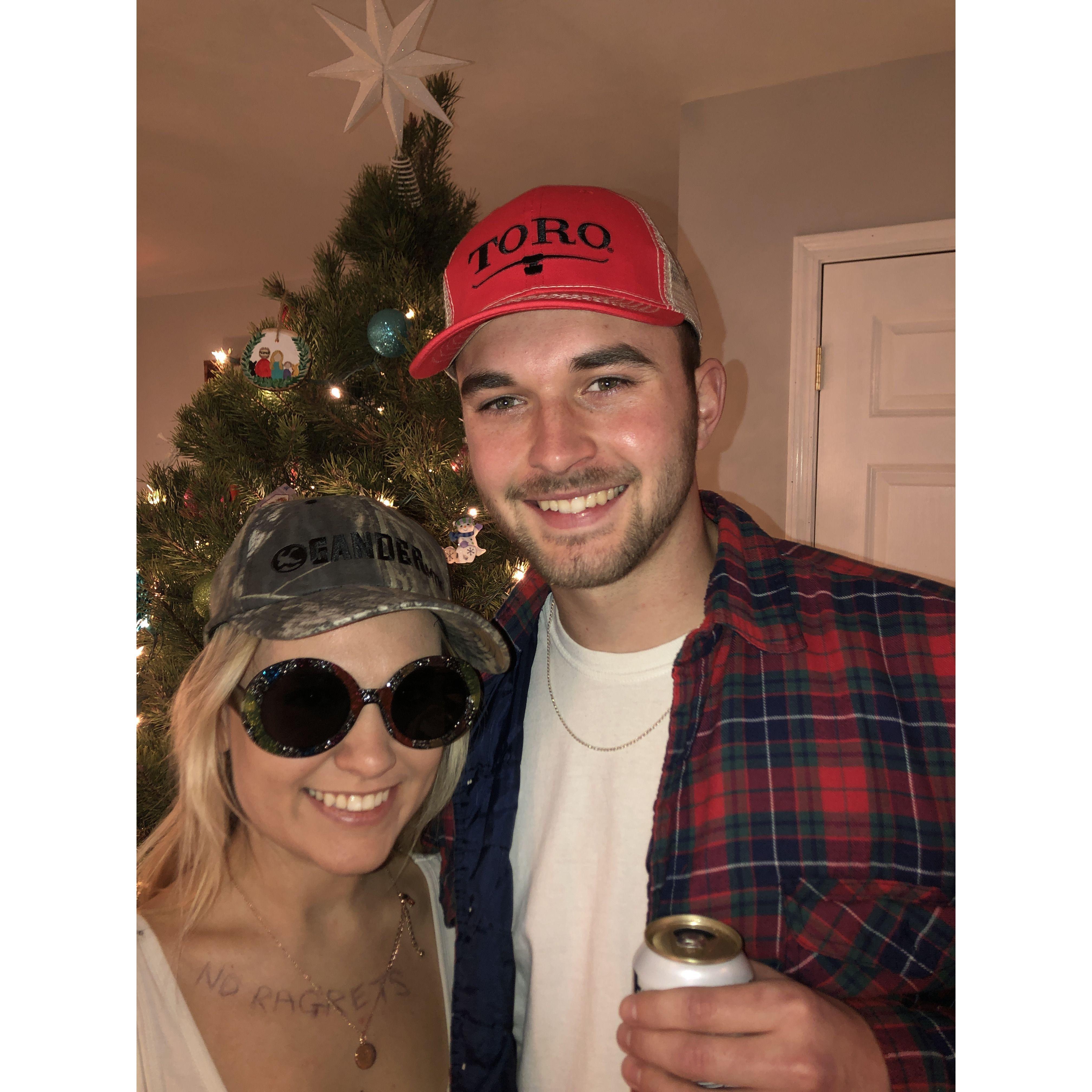 The first time Thomas experienced the Lewandowski Christmas tradition. Every year we have a different theme we do for Xmas, this year was redneck Christmas. No Ragrats.