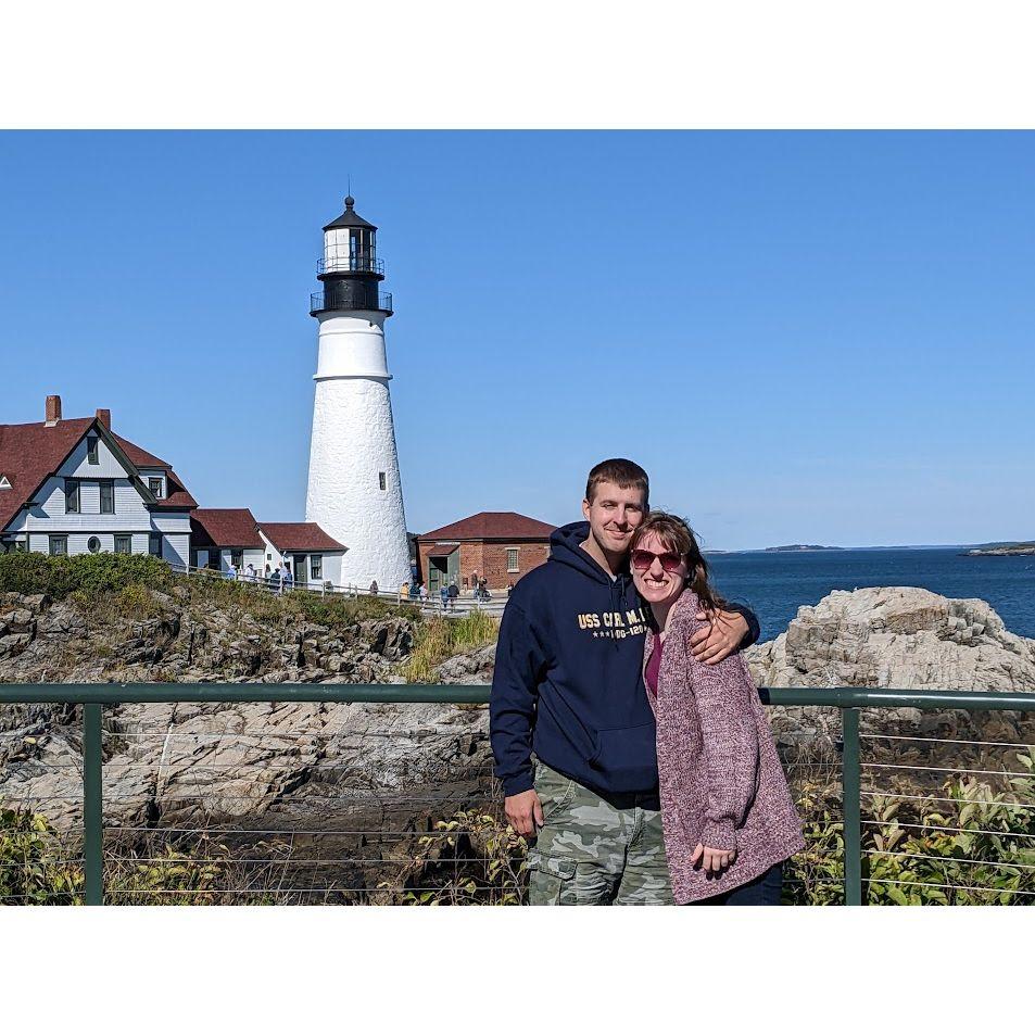 The famous Portland Head Light lighthouse in Cape Elizabeth, Maine