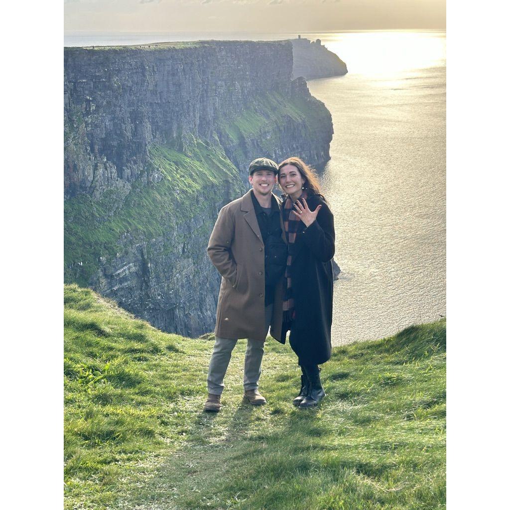 Right after we got engaged at the Cliffs of Moher