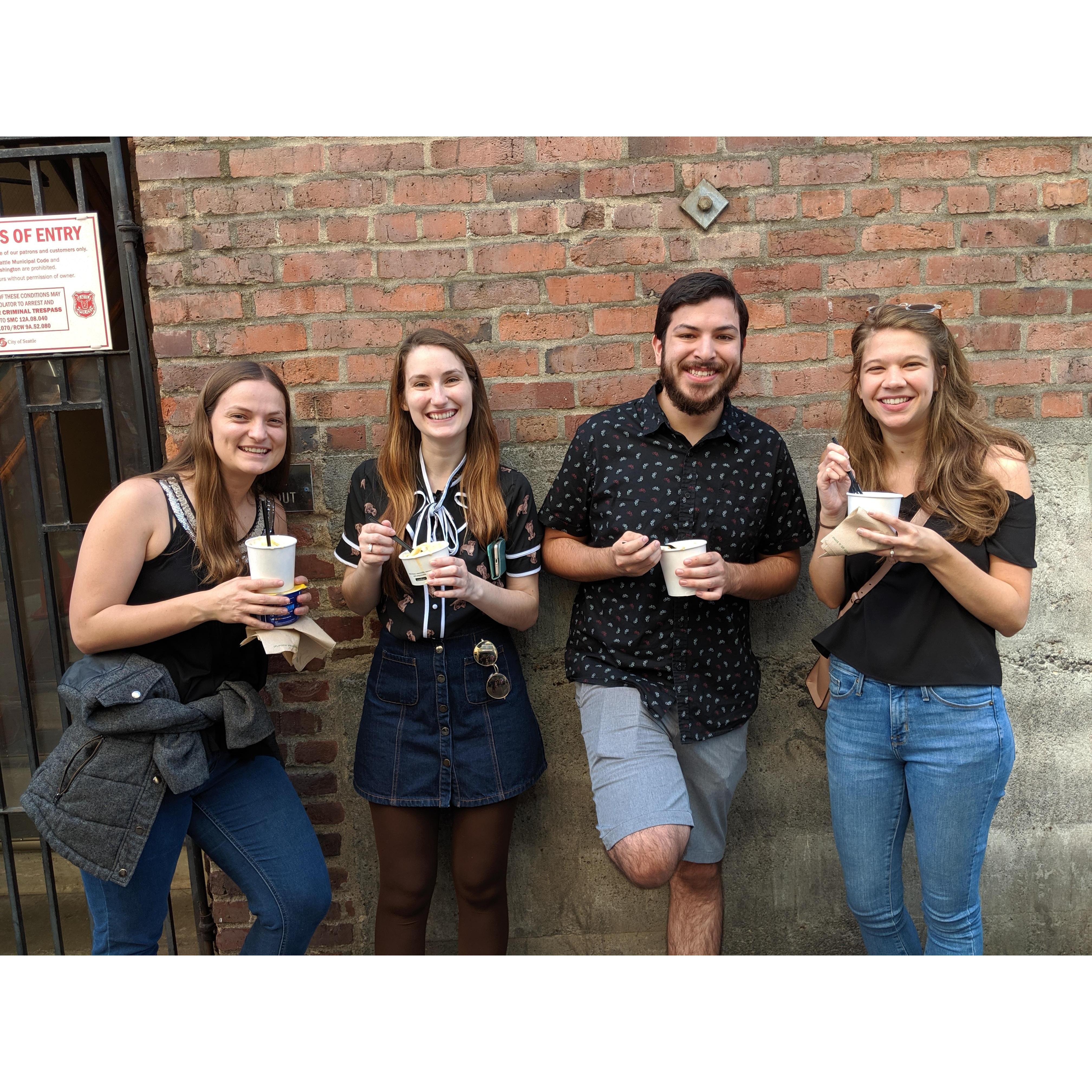 Bridesmaids Sam and Kate visiting us in Seattle, August 2019