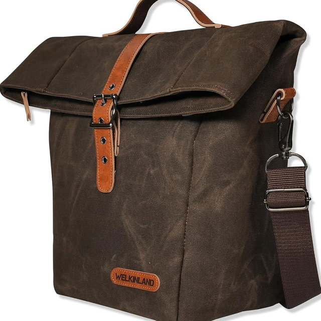 WELKINLAND 6H Insulation Leakproof Waxed Canvas Lunch Bag, Brown Heavy-Duty Lunch Bags, Lunch Tote Bags For Men, Men Lunch Box For Work