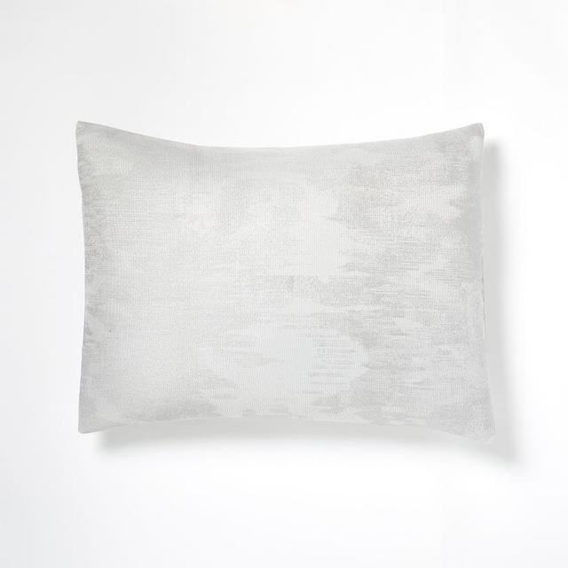 Tencel Cotton Ikat Matelasse Standard Sham, Silver Gray, Set of 2