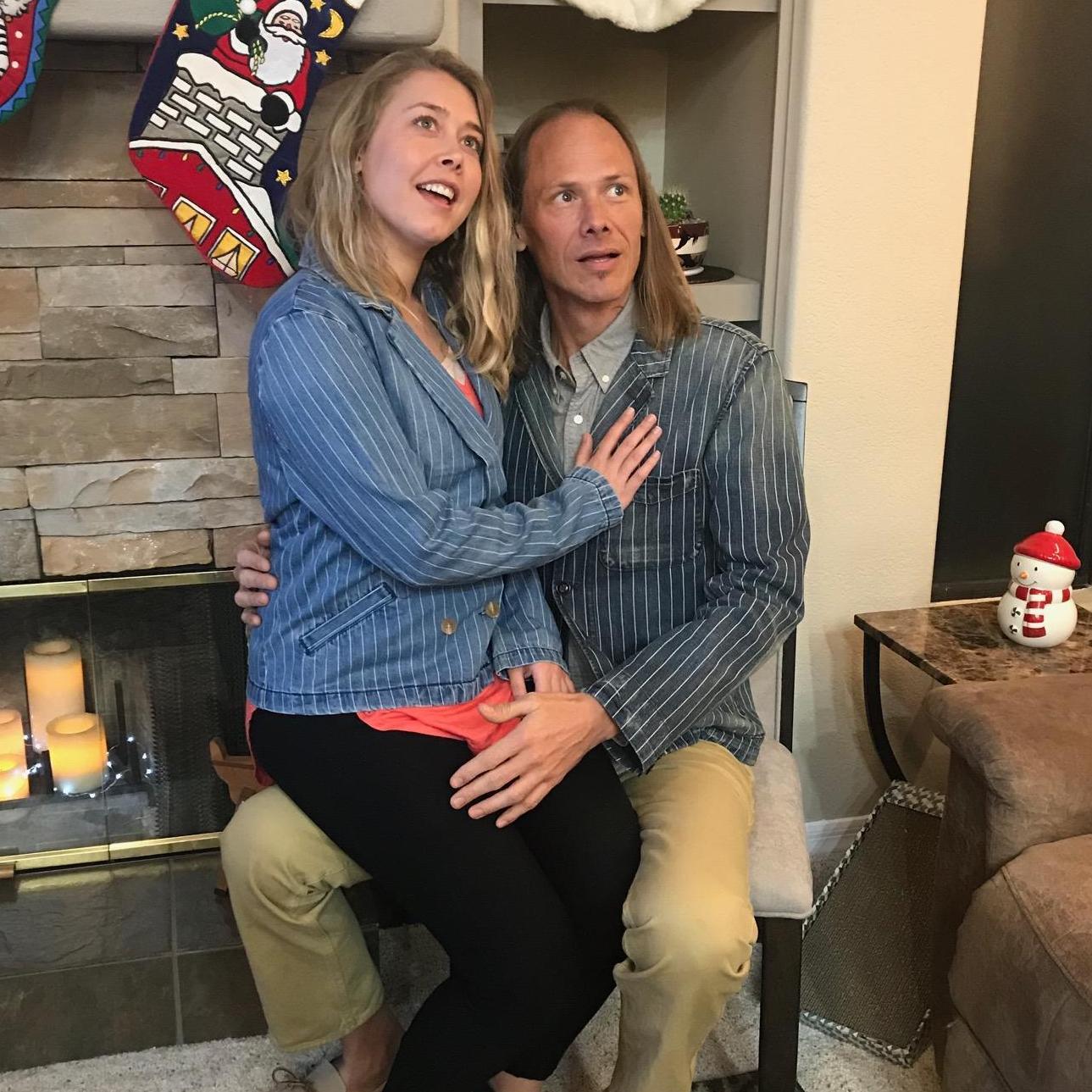 Mary loves pictures of trains. Robb is into matching pin stripe jackets. Win-win.