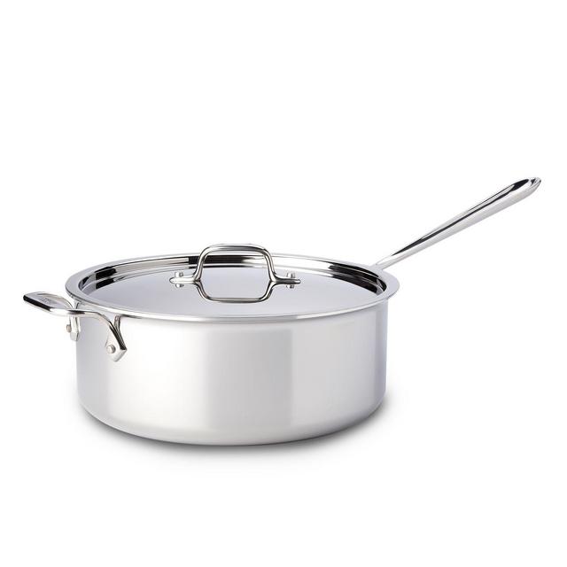 All-Clad - Stainless Steel 6-Quart Deep Sauté Pan with Lid