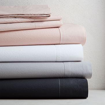 Organic Washed Cotton Sheet Set | White, Queen, Standard Pillowcases
