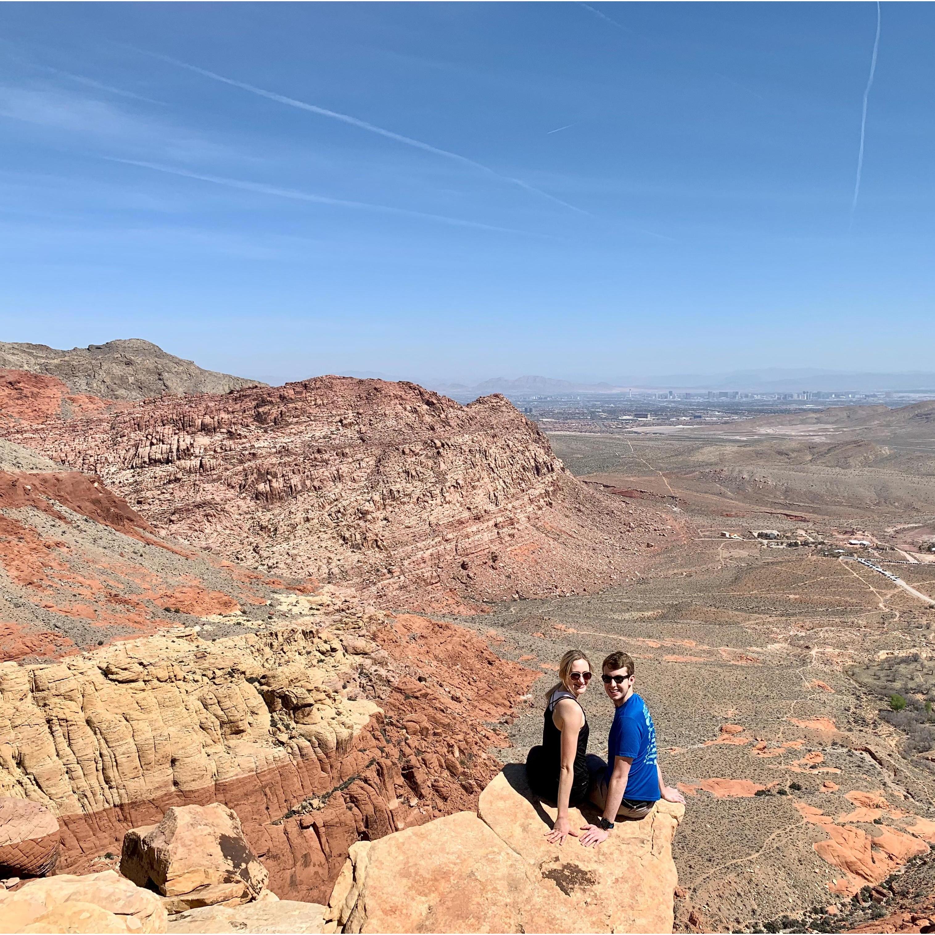 Arek and Lauren took their first spring break trip together in March 2019! They hiked in Red Rock Canyon, NV with Arek's family.