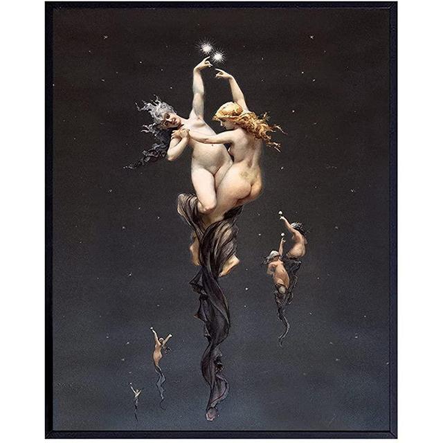 Pagan Fairy Decorations - Celtic Woman Mythology Wall Art - Witches Witch Decor - Celestial Witchcraft Wicca Wiccan Witchy Room Decor - Paganism Black Magic - Goth Gothic Home Decor