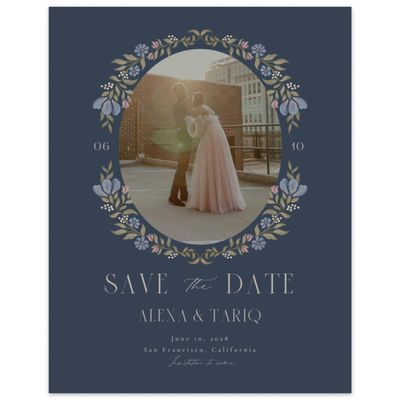 Grayed Navy, Blue Wedding Digital Save the Date - Mirelia Photo