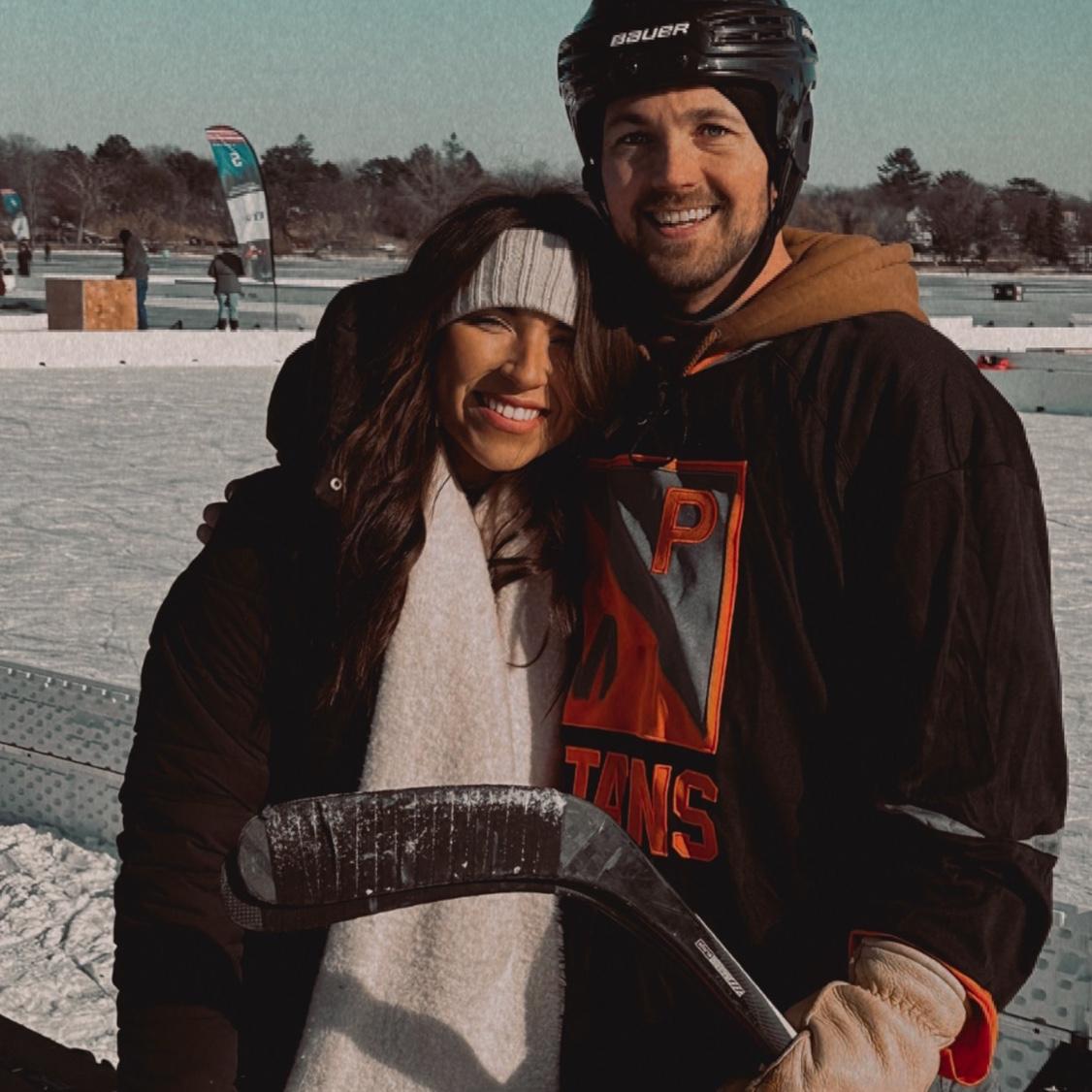 Blake’s favorite sport is hockey - he played as a Goalie in highschool! This was a picture from pond hockey, that he still likes to play in the winter.