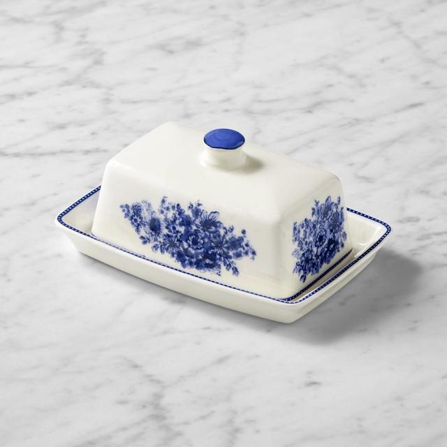English Floral Butter Dish