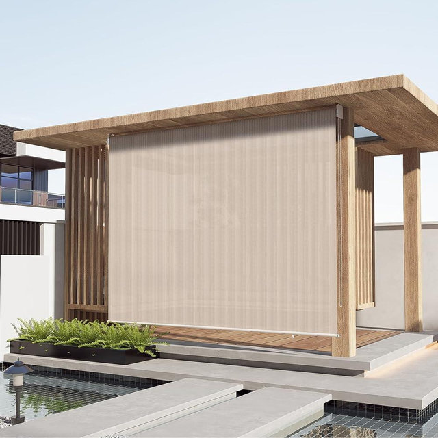LOVE STORY Outdoor Roller Shades,8'(W)*6'(H) Exterior Roll Up Shades,Roll Up Blinds for Patio Porch Gazebo Balcony Deck Backyard