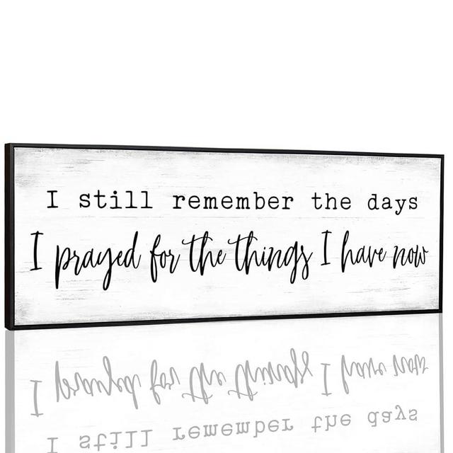 I Still Remember the Days I Prayed Wall Decor - I Remember Everything Canvas Wall Art Over the Bed Decor Bible Verse Wall Art Framed Canvas Wall Art for Living Room (Black Wooden Frame 15x43inch)