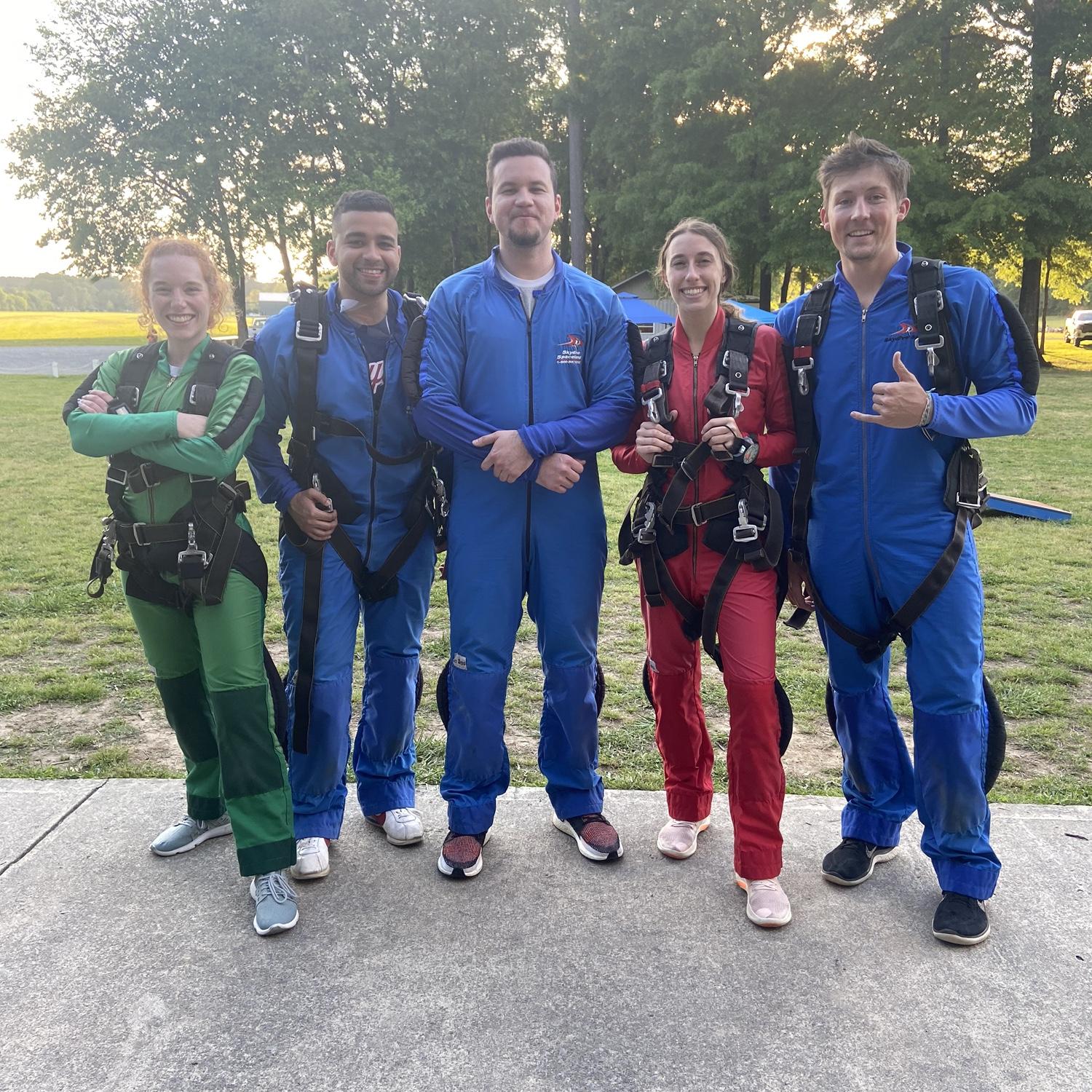 Emily convinced all these crazy people to go skydiving!