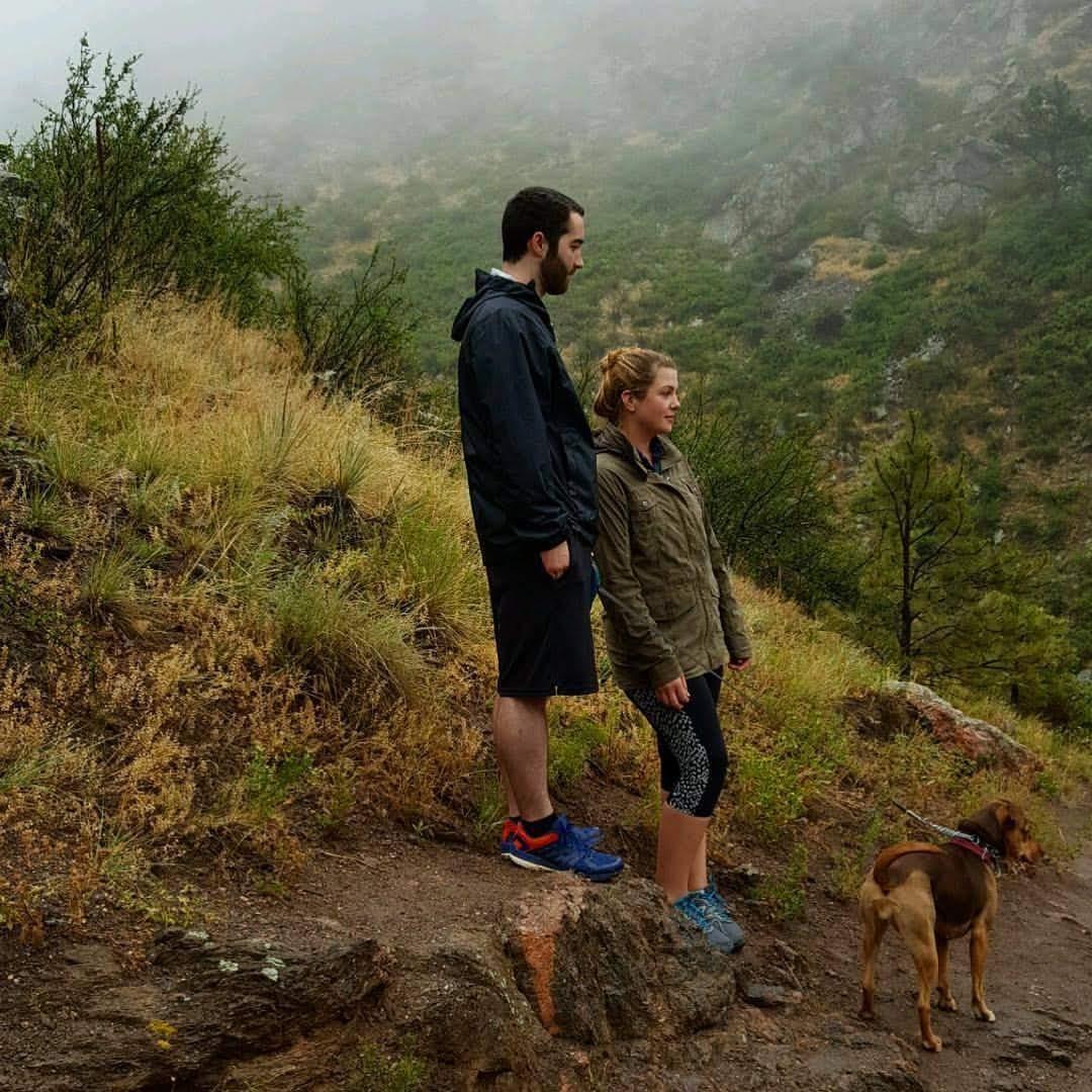 Summer 2017, just after Elizabeth moved to Fort Collins and Dan came to visit. Hiking up near Horsetooth reservoir with our dog Willow.