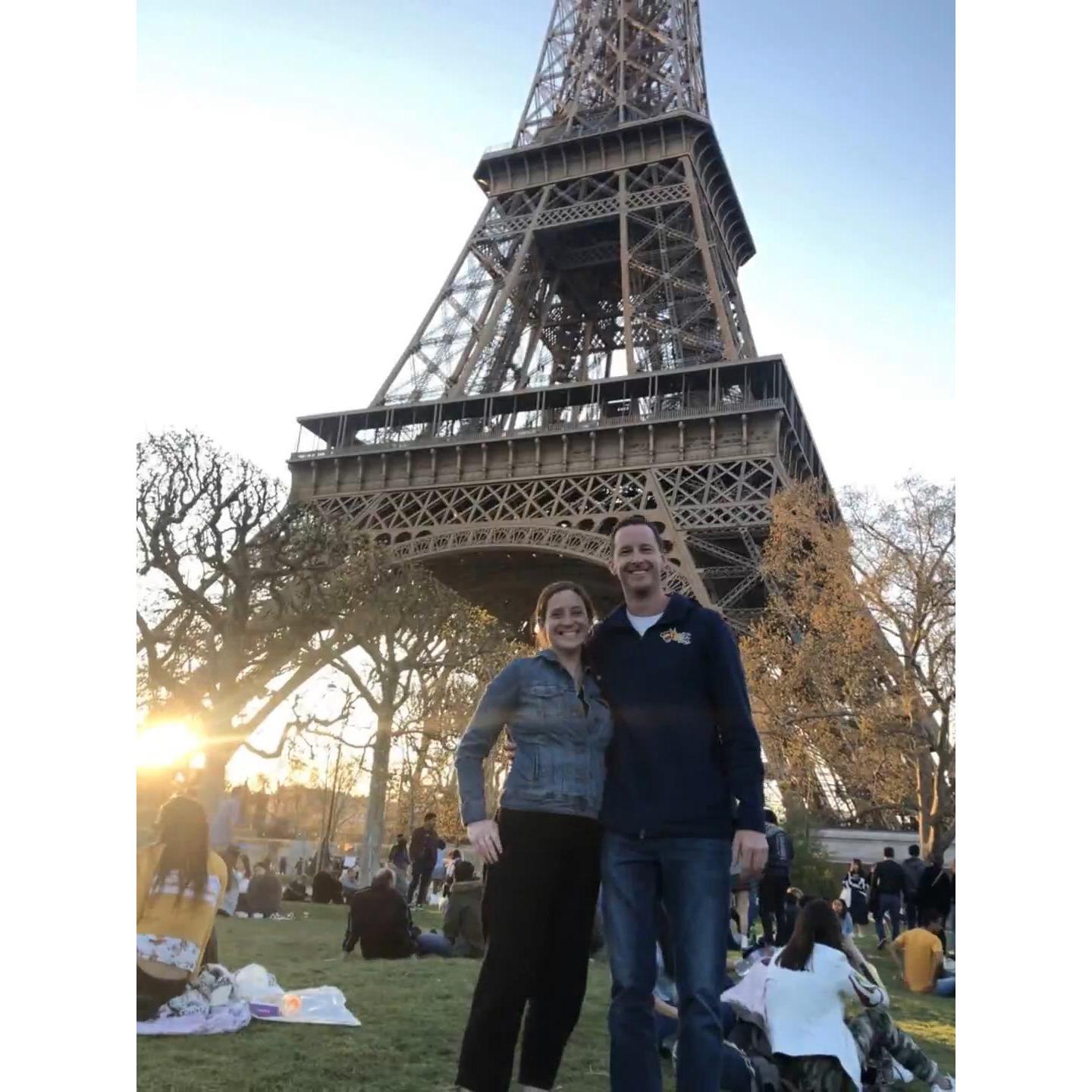 March 2019 we traveled to Europe picnic'd hard in front of the Eiffel Tower.