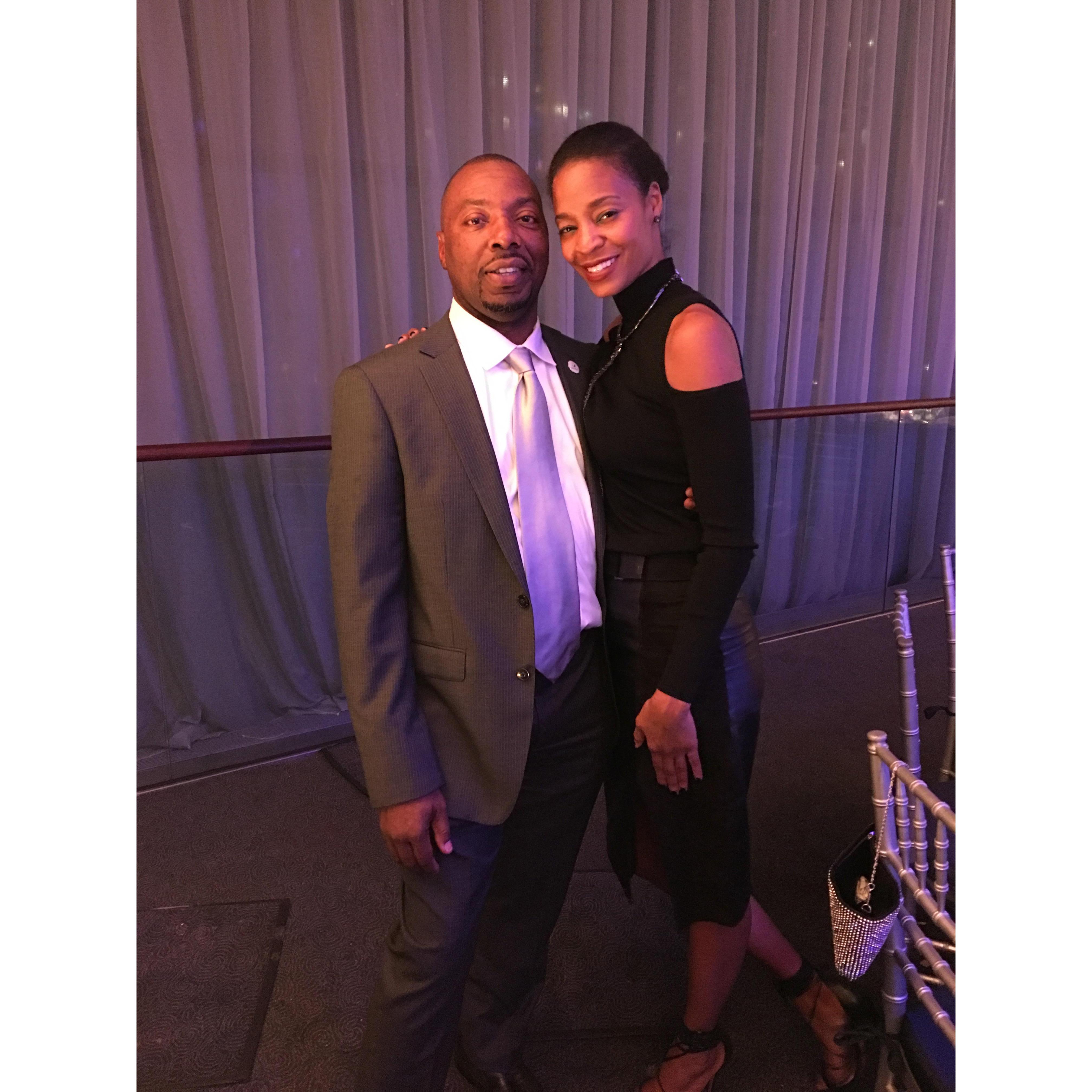 Attending fund-raising event