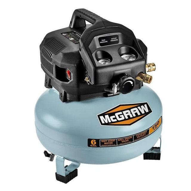 6 Gallon, 150 PSI Oil-Free Pancake Jobsite Air Compressor