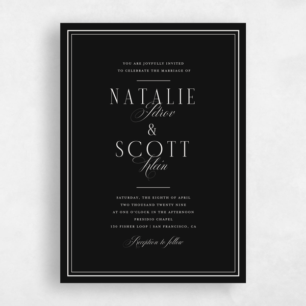Black Wedding Invitations | Zola