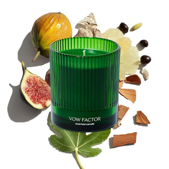 Vow Factor Luxury Scented Candle by Snif, Floral and Citrus Scent, 50+ Hours, 100% Cotton Fiber Wicks, Soy Wax Blend, Non-Toxic, Vegan, 8.5 oz