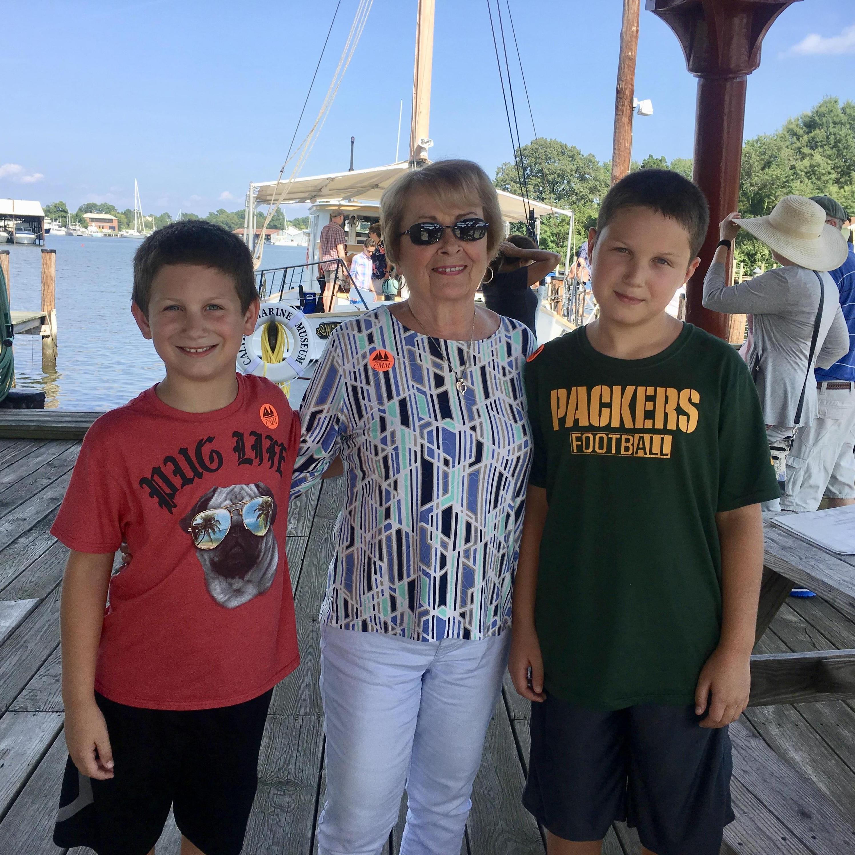 Parker, Janice, & Rex at the Calvert Marine Museum on Solomon's Island.