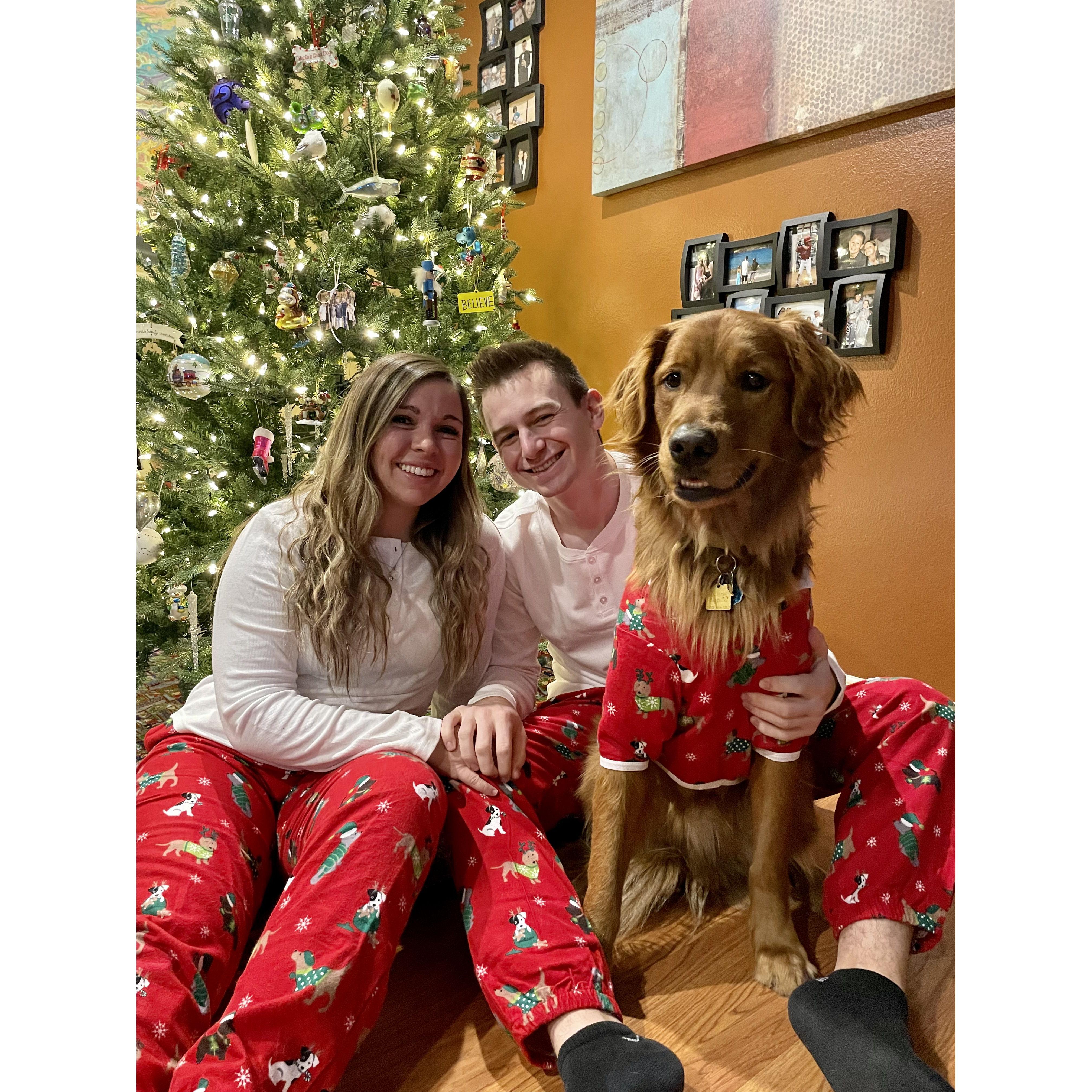 Where Toby's family introduced us to matching family pajamas and it became a new tradition!