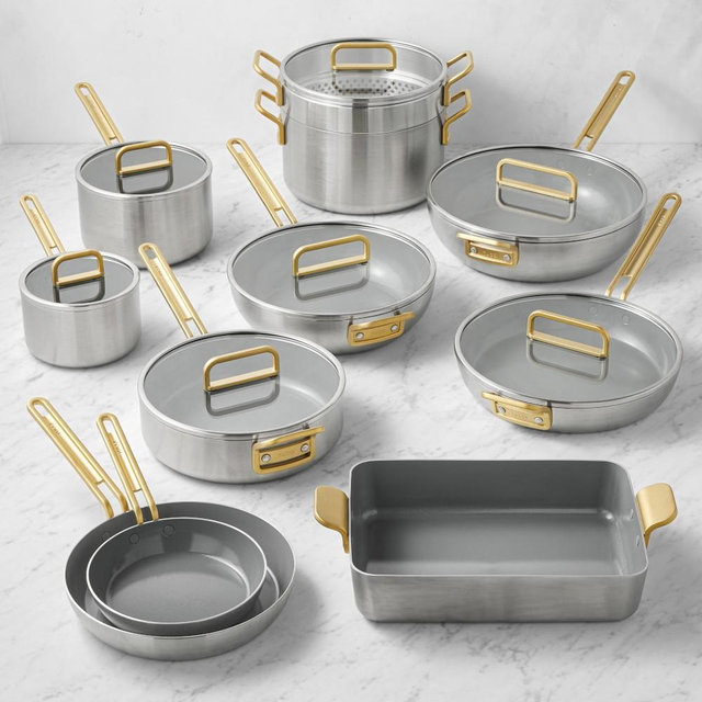 GreenPan™ Stanley Tucci™ Stainless-Steel Ceramic Nonstick 18-Piece Cookware Set