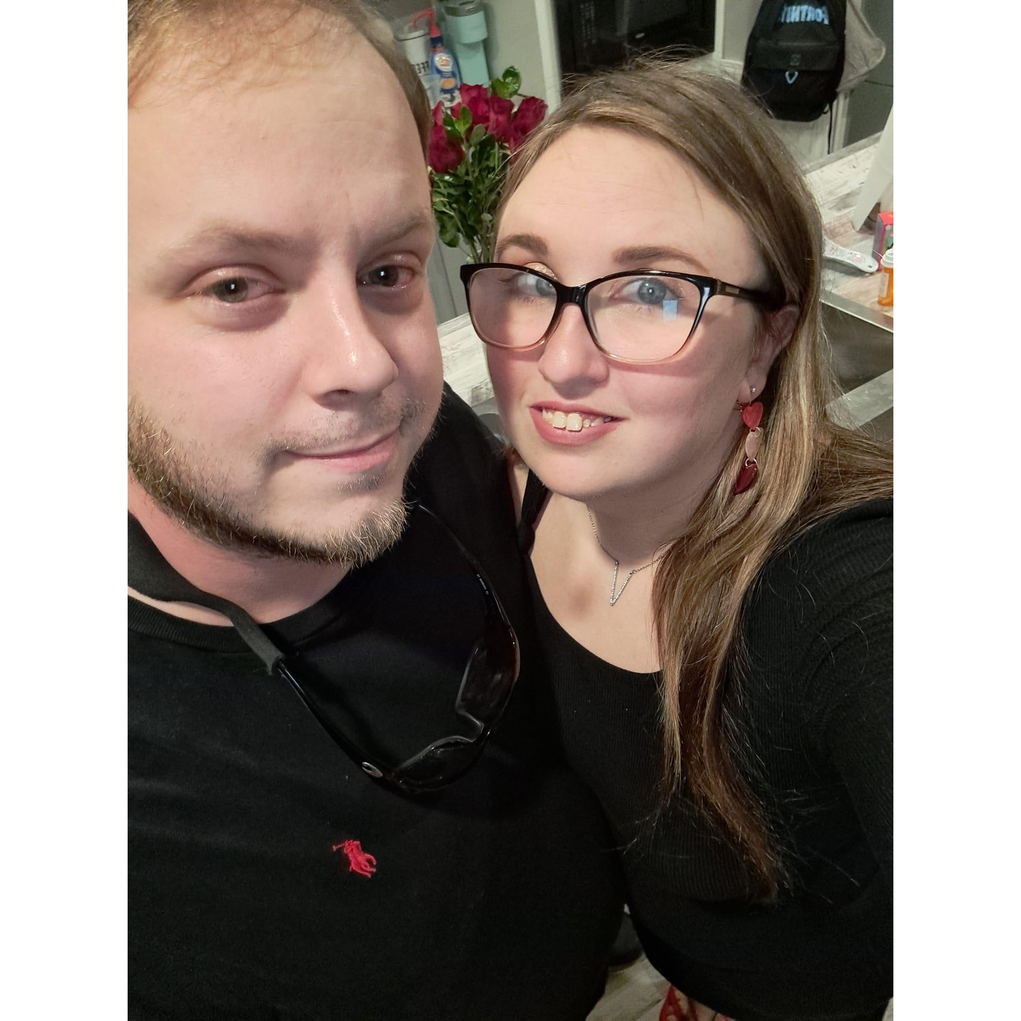 Our late Valentine's dinner/engagement celebration date night!