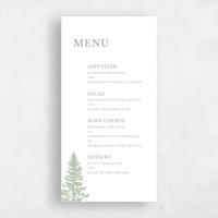 White Wedding Menu - Pinehaven