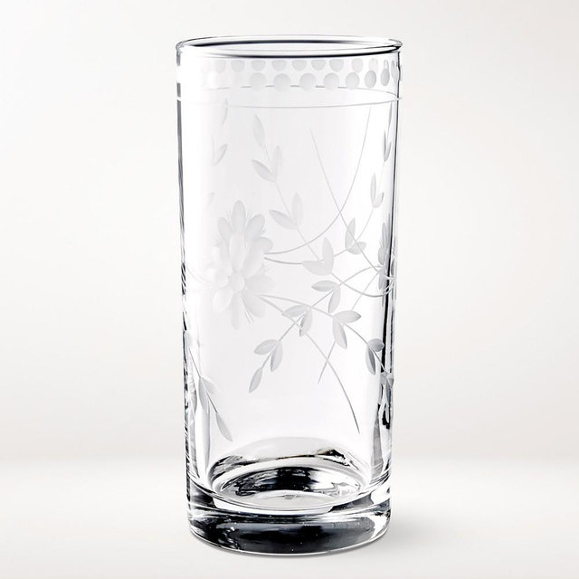 Vintage Etched Highball Glasses, Set of 8
