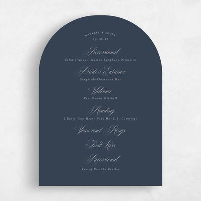 Blue Arch Wedding Program - Marvis