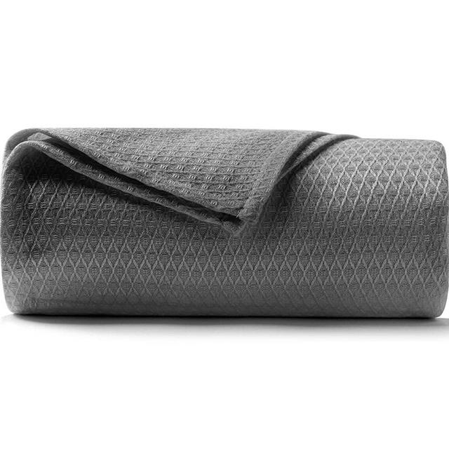DANGTOP 100% Bamboo Cooling Blankets, Cooling Lightweight Blanket for Home Decoration, King Size - Perfect for Layering Any Bed for All-Season (108x90 inches, Dark Grey)