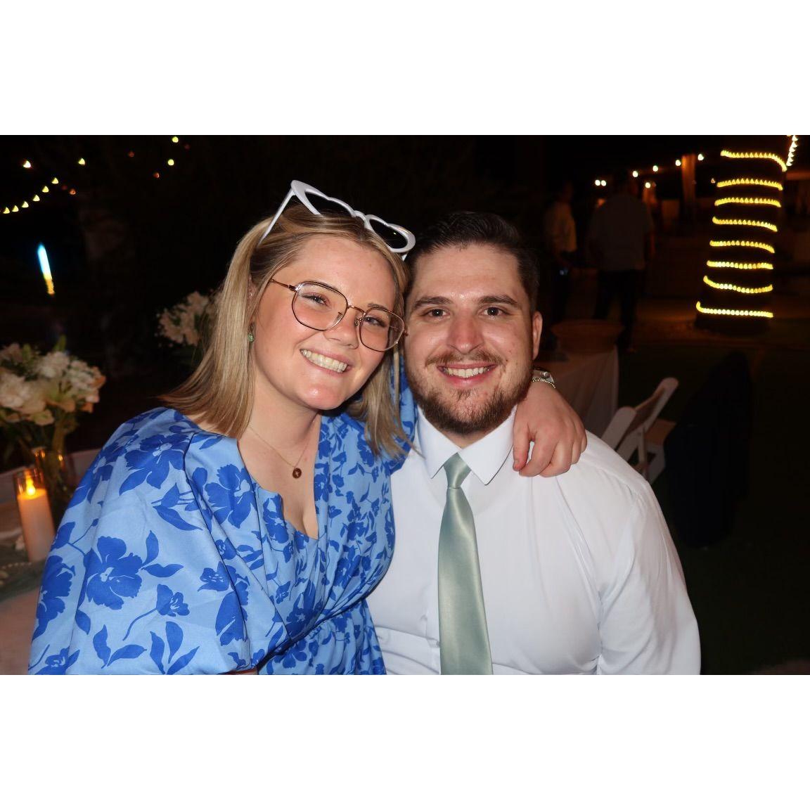 We were having a blast at Meg and Andrew's wedding!!