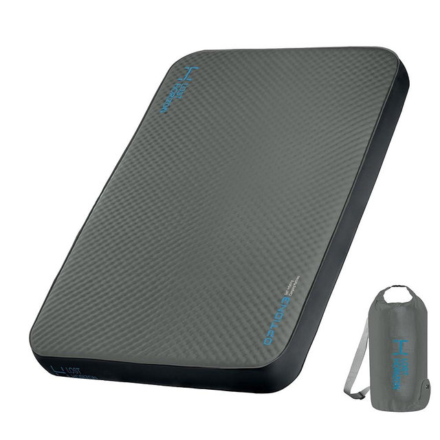 LOSTHORIZON Air & Foam Camping Mattress, Self-Inflating Sleeping Pad, 4.5" Thick, with Air Pump, Queen, Gray