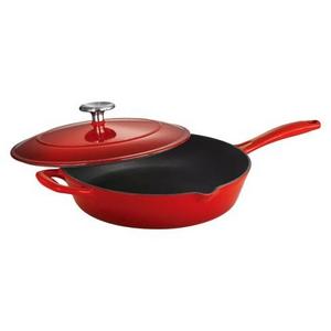Tramontina 10" Cast Iron Covered Skillet - Red