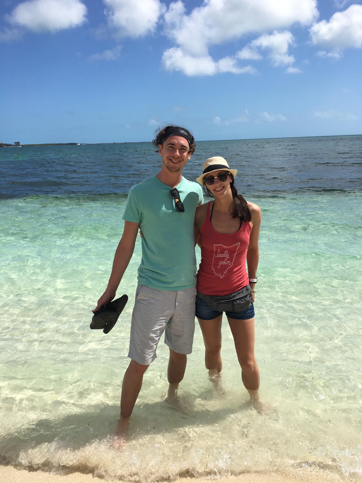 Enjoying a quick pit stop at the beach in Belize on our Caribbean cruise; February 2017