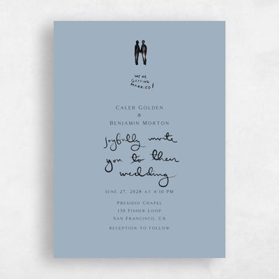 Powder Blue Wedding Invitation - Dunluce Suits