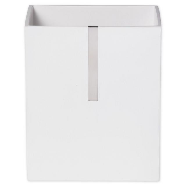Roselli Trading Houston Street Wastebasket in White